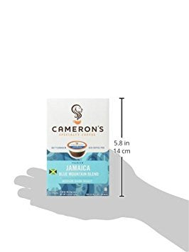 Cameron’s Kosher Specialty Jamaican Blue Mountain Blend 100% Premium Arabica Medium-Dark Roast Ground w/Hints of Chocolate & Dairy-Free Gluten-Free Caffeinated Coffee (Case of 6) 12 K-Cup Pods