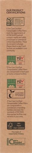 If You Care Coffee #6 Kosher Brown Unbleached Chlorine-Free Natural, Biodegradable, Compostable, Chlorine Free Gluten-Free Cone Filters (Pack of 1) 100 Count t