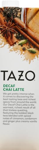Tazo Tea & Decaf Kosher Tea Chai Latte w/Cinnamon, Spicy Ginger, Cardamom, Black Pepper & Spices, Vanilla, No-GMO Project, Gluten-Free, Yeast-Free, Wheat-Free, Dairy-Free Loose Leaves Bold Decaffeinated Black Tea (Case of 6) 32oz Carlton