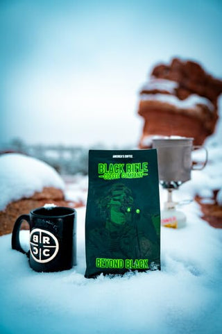 Black Rifle Coffee Company Beyond Black, 100% Arabica Dark Roast, Whole Bean, w/Spicy Aroma, BRCC’s, Dark Chocolate-Tasting Notes w/Smoky Finish Gluten-Free, Vegetarian, Vegan Caffeinated Coffee (Pack of 1) 12oz Bag