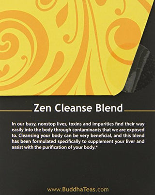 Buddha Teas Organic Kosher Herbal, Zen Cleanse Blend w/Earthy Flavors of Senna Leaf, Burdock, Milk Thistle, Cranberry, Hibiscus Flower, Spearmint & Dandelion Root, GMO-Free, Caffeine-Free Herbal Tea (Case of 6) 18 Tea Bags
