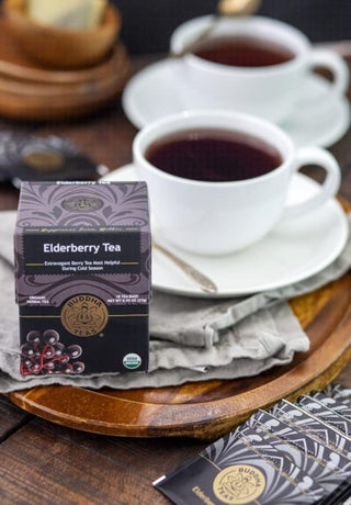 Buddha Teas Organic Herbal Kosher  Elderberry GMO-Free, Caffeine-Free Herbal Tea (Case of 6) 18 Tea Bags