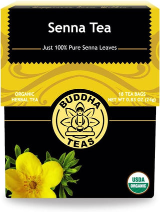 Buddha Teas Organic Herbal Kosher Senna w/Pure Senna Leaf GMO-Free OU Kosher, USDA Organic, CCOF Organic, Bleach-Free Caffeinated Herbal Tea (Case of 6) 18 Tea Bags