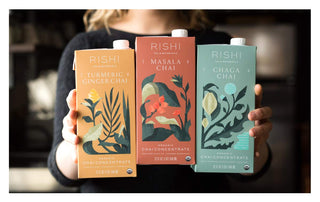 Rishi Organic Masala Chai Concentrate w/Molasses, Ginger Root, Kosher, Dairy-Free Black Tea (Case of 12) 32oz Chai Tea