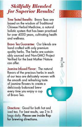 Bravo Teas Herbal Triple Joint Relief "Healthy &; Flexible Joints" w/Herbal Supplements, Jasmine-Infused Flavor, Gluten-Free Caffeine-Free Green Tea (Pack of 1) 20 Tea Bags