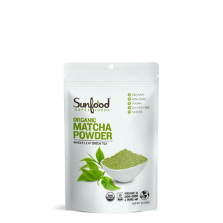 Sunfood Superfood Organic Kosher Matcha Powder Non-GMO, Gluten Free, Vegan, Antioxidants, Essential Nutrients, Vegan, GMO-Free, Unsweetened Matcha Green Tea Powder Superfoods Mix (Pack of 1) 4oz Pack