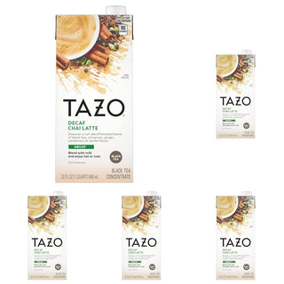 Tazo Tea & Decaf Kosher Tea Chai Latte w/Cinnamon, Spicy Ginger, Cardamom, Black Pepper & Spices, Vanilla, No-GMO Project, Gluten-Free, Yeast-Free, Wheat-Free, Dairy-Free Loose Leaves Bold Decaffeinated Black Tea (Case of 6) 32oz Carlton