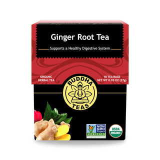 Buddha Teas Organic Herbal Kosher Ginger Root, Rich in Essential Vitamins, Minerals, Antioxidants, Health, Wellbeing, Non-GMO, Yeast-Free Caffeine-Free Herbal Tea (Case of 6)18 Tea Bags