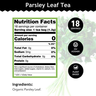 Buddha Teas USDA Organic Certified, Herbal OU-Kosher Certified "Parsley Leaf" for Health Wellbeing w/Oregano, Antioxidants Minerals GMO-Free Clean Verified Ingredients Caffeine-Free Herbal Tea (Case of 6) 18 Tea Bags