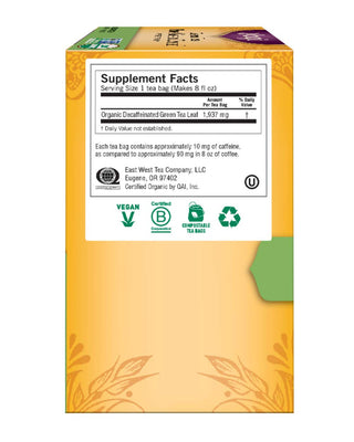 Yogi Organic Herbal Kosher, Pure Green Decaf, Non-GMO, Vegan, Supports Vitality Caffeine-Free Green Tea (Case of 6) 16 Tea Bags