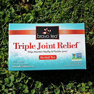 Bravo Teas Herbal Triple Joint Relief "Healthy &; Flexible Joints" w/Herbal Supplements, Jasmine-Infused Flavor, Gluten-Free Caffeine-Free Green Tea (Pack of 1) 20 Tea Bags