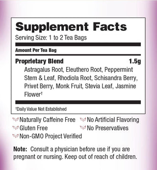 Bravo Teas Herbal Energy & Stamina, w/Herbal Supplements, Gluten-Free, GMO-Free, Caffeine-Free Green Tea (Pack of 1) 20 Tea Bags