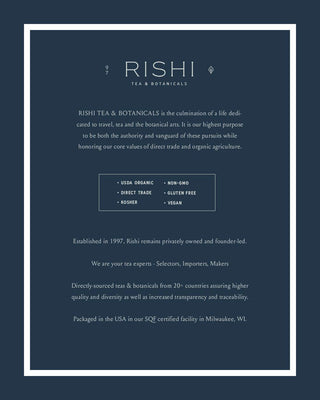 Rishi Organic Kosher, Jasmine W/Jasmine Blossoms Dairy-Free, GMO-Free, Fair-Trade Green Tea (Case of 6) 15 Tea Bags