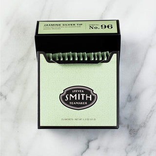 Smith Teamaker Jasmine Silver Tip w/Scented Jasmine Blossoms, Dairy-Free, Gluten-Free, Wheat-Free, Yeast-Free, Herbal Tea (Case of 6)15 Tea Bags