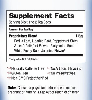 Bravo Teas Herbal Lung Soother w/Natural Flavors of the Precious Herbs & Supplements, Naturally Caffeine-Free Green Tea (Pack of 1) 20 Tea Bags