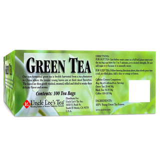 Uncle Lee's Legends Of China is 100% Organic Kosher, Wellness Tea Rich in Polyphenols and Antioxidants for Immunity & Vitality Low-Caffeine Authentic Green Tea (Pack of 1) 100 Tea Bag