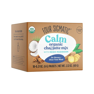 Four Sigmatic Organic Chai Latte w/Functional Mushroom Turkey Tail, Reishi & Coconut Milk Powder, Supports Gut & Digestion Health, No Dairy, Gluten-Free Decaffeinated Instant Latte Mix (Pack of 10) 2.12oz