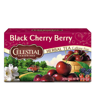 Celestial Seasonings Herbal Kosher Black Cherry Berry w/Blended Hibiscus, Rosehips, Roasted Chicory, Blackberry Leaves, Hawthorn, Cherries Other Natural Flavors Caffeine-Free Herbal Tea (Case of 6) 20 Tea Bags