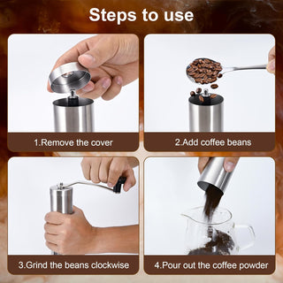 ALL4U Home Portable Hand 304 Stainless Steel Coffee Grinder (Pack of 1) 1PG