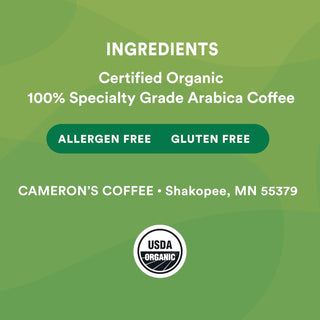 Cameron’s Specialty Organic Kosher French Roast 100% Certified Arabica Dark Roast Ground Beans Gluten-Free Caffeinated Coffee (Case Of 6) 12 K-Cup Pods