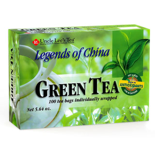 Uncle Lee's Legends Of China is 100% Organic Kosher, Wellness Tea Rich in Polyphenols and Antioxidants for Immunity & Vitality Low-Caffeine Authentic Green Tea (Pack of 1) 100 Tea Bag