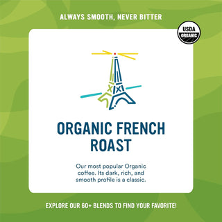 Cameron’s Specialty Organic Kosher French Roast 100% Certified Arabica Dark Roast Ground Beans Gluten-Free Caffeinated Coffee (Case Of 6) 12 K-Cup Pods