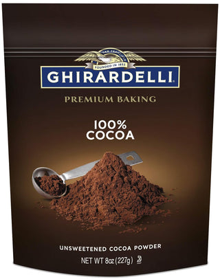 Ghirardelli Kosher Premium Baking Cocoa w/Deep Rich Flavor for Intense Chocolate Experience 100% Unsweetened Roasted Cocoa Beans Wheat-Free, Gluten-Free Cocoa (Case of 6) 8 Oz Bags