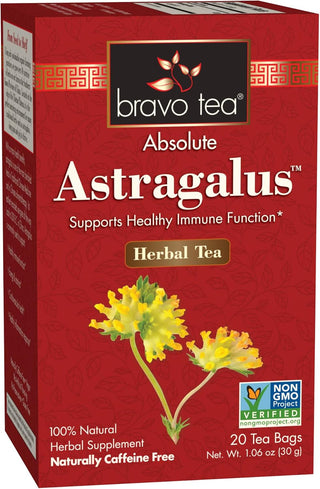 Bravo Teas Herbal Absolute Astragalus & Goji Berries Premium w/Herbal Supplements, Gluten-Free, GMO-Free, Caffeine-Free  Green Tea (Pack of 1) 20 Tea Bags