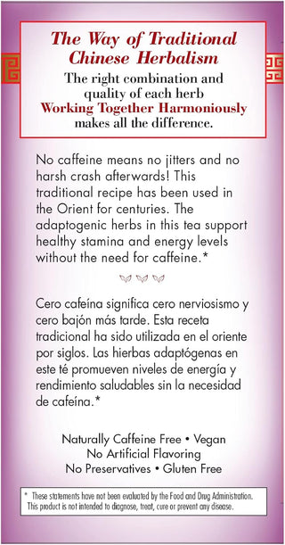 Bravo Teas Herbal Energy & Stamina, w/Herbal Supplements, Gluten-Free, GMO-Free, Caffeine-Free Green Tea (Pack of 1) 20 Tea Bags