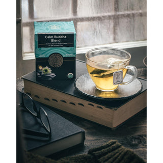 Buddha Teas Organic Kosher Calm Buddha Blend w/Chamomile Flower, Kava Kava Root, Lavender, Skullcap, St. John's Wort, Spearmint, Cinnamon, Wheat-Free, Yeast-Free, Diary-Free, GMO-Free, Caffeine-Free Herbal Tea (Case of 6) 18 Bags