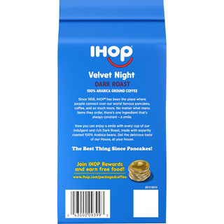 IHOP Kosher Velvet Night w/Signature Indulgent & Rich Taste, 100% Arabica Dark Roast Ground Bean Caffeinated Coffee (Pack of 1) 12 oz Bag