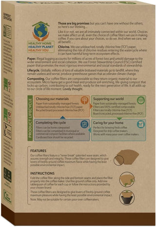 If You Care Coffee #6 Kosher Brown Unbleached Chlorine-Free Natural, Biodegradable, Compostable, Chlorine Free Gluten-Free Cone Filters (Pack of 1) 100 Count t