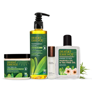 Desert Essence - Kinder to Skin, Pure New Zealand Manuka Oil & 20% Pure Australian Tea Tree Oil, Cruelty-Free, No Artificial Fragrances or Dyes, Vegan, Gluten-Free Oil (Pack of 1) 4.0oz Bottle
