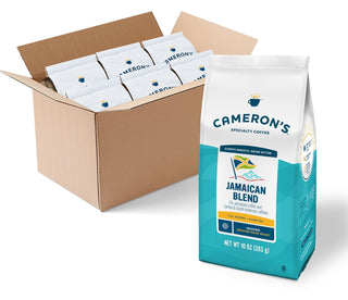 Cameron's Specialty Jamaica Blue Mountain Blend, w/Delicate Spiciness & Hints of Chocolate,100% Premium Arabica Medium-Dark Roast Ground Bean Caffeinated Coffee (Case Of 6) 10oz Bags