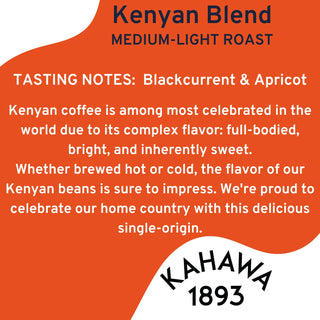 Kahawa 1893 - Kenyan Blackcurrant Apricot Silky 100% Arabica Medium Roasted Whole Bean w/Full Bodied Bright Coffee w/Inherent Sweetness, Caffeinated Coffee (Case Of 6) 12oz Bags