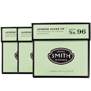 Smith Teamaker Jasmine Silver Tip w/Scented Jasmine Blossoms, Dairy-Free, Gluten-Free, Wheat-Free, Yeast-Free, Herbal Tea (Case of 6)15 Tea Bags