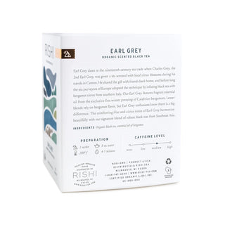 Rishi Organic Kosher Herbal Earl Grey w/Bergamot Citrus, GMO-Free, Fair-Trade Antioxidants, Caffeinated Black Tea (Case of 6) 15 Tea Bags