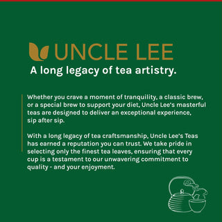 Uncle Lees Tea Organic Legends Of China Biologique 'The Noir" Black Tea Leaves, Wheat-Free, Zero-Calories, Caffeine Black Tea (Pack of 1) 100 Tea Bags