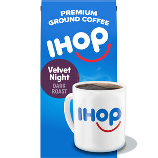 IHOP Kosher Velvet Night w/Signature Indulgent & Rich Taste, 100% Arabica Dark Roast Ground Bean Caffeinated Coffee (Pack of 1) 12 oz Bag