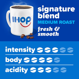 IHOP Kosher Signature Blend w/Signature Rich & Smooth Taste, 100% Arabica Medium Roast Ground Bean Caffeinated Coffee (Pack of 1) 12 oz Bag