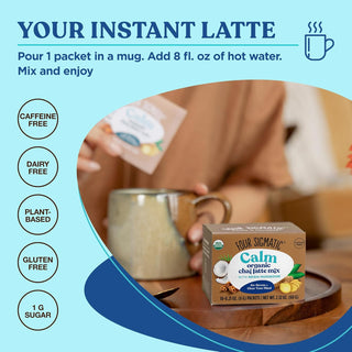 Four Sigmatic Organic Chai Latte w/Functional Mushroom Turkey Tail, Reishi & Coconut Milk Powder, Supports Gut & Digestion Health, No Dairy, Gluten-Free Decaffeinated Instant Latte Mix (Pack of 10) 2.12oz