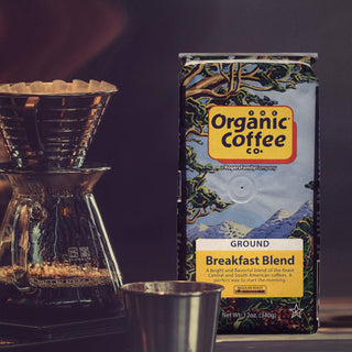 Organic Coffee Company Kosher, 100% Arabica Light Roasted Ground Bean Breakfast Blend w/Vanilla Bean, Toffle, Citrus Fruit Finish  Natural Flavored Fair-Trade Caffeinated Coffee (Case of 6) 12oz Bags