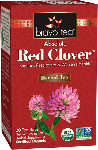 Bravo Tea Organic Herbal Red Clover "Supports Respiratory & Women's Health" Non-GMO, Gluten-Free, Caffeine-Free Herbal Tea (Pack of 1) 20 Bags