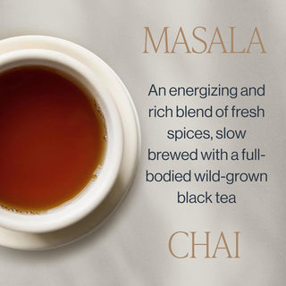 Rishi Organic Tea - Masala Chai w/Ginger Root, Cinnamon, Black Pepper, Cloves & Cardamom, Naturally Spiced Caffeinated Black Tea (Case of 6) 15 Tea Bags