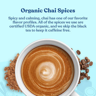 Four Sigmatic Organic Chai Latte w/Functional Mushroom Turkey Tail, Reishi & Coconut Milk Powder, Supports Gut & Digestion Health, No Dairy, Gluten-Free Decaffeinated Instant Latte Mix (Pack of 10) 2.12oz