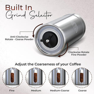 ALL4U Home Portable Hand 304 Stainless Steel Coffee Grinder (Pack of 1) 1PG