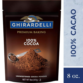 Ghirardelli Kosher Premium Baking Cocoa w/Deep Rich Flavor for Intense Chocolate Experience 100% Unsweetened Roasted Cocoa Beans Wheat-Free, Gluten-Free Cocoa (Case of 6) 8 Oz Bags