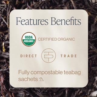 Rishi Organic Kosher Herbal Earl Grey w/Bergamot Citrus, GMO-Free, Fair-Trade Antioxidants, Caffeinated Black Tea (Case of 6) 15 Tea Bags