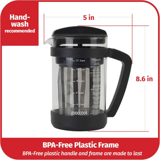 Goodcook Koffe 1.5L Glass Cold Brew Coffee Maker w/BPA-Free Plastic Frame (Case Of 2) 1 Count