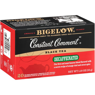 Bigelow Tea Kosher Constant Comment w/Orange Rind, Sweet Spice, Citrusy Notes of Orange and Zesty flavoring, Gluten-Free, GMO-Free, Decaffeinated Black Tea (Case of 6) 20 Tea Bags